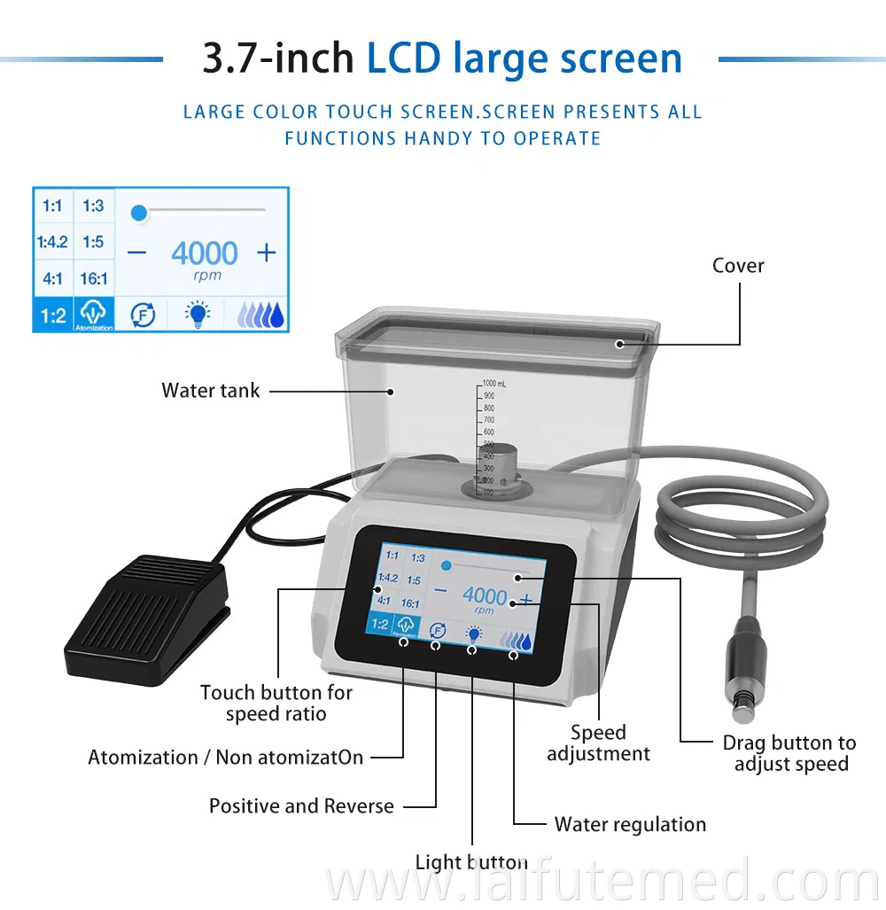 Dental Electric Micro Motor Power System with Water Tank LED Brushless